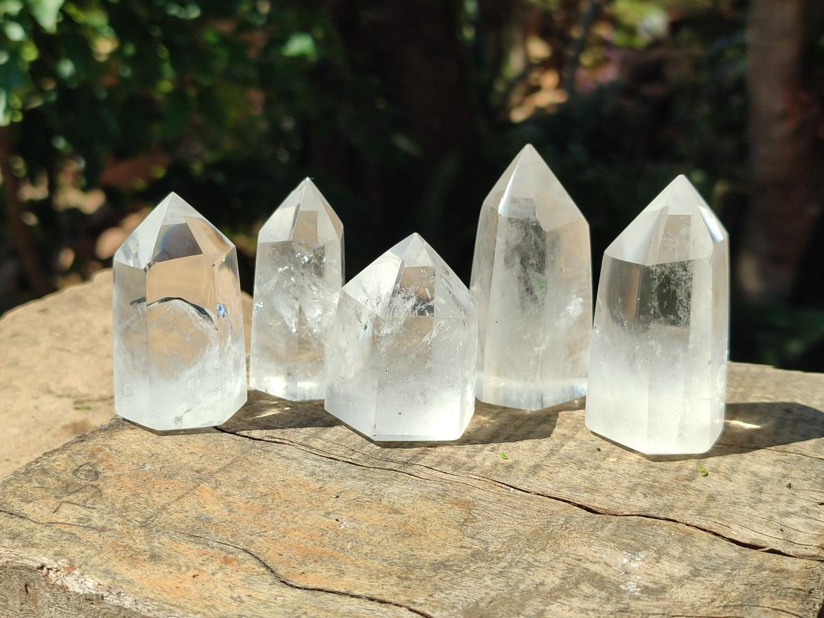 Polished Clear Quartz Crystals x 12 From Madagascar