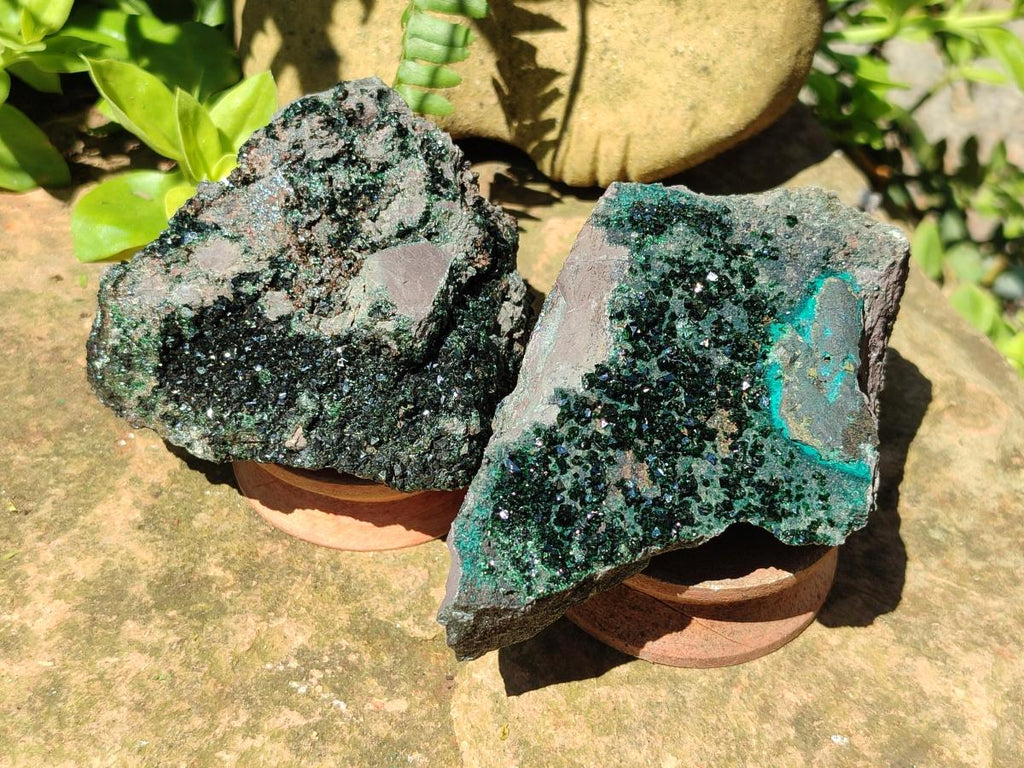 Natural Libethenite Crystals on Dolomite Matrix Specimens x 6 From Shituru, Congo - Toprock Gemstones and Minerals 