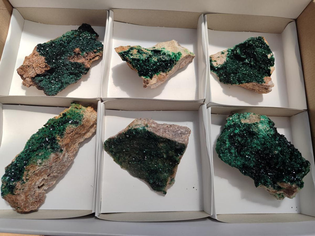 Natural Crystalline Malachite Specimens x 6 From Tenke Fungurume, Congo - Toprock Gemstones and Minerals 