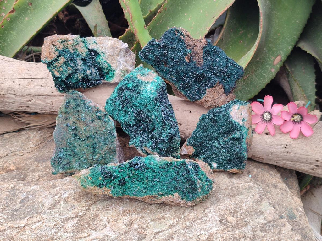 Natural Crystalline Malachite Specimens x 6 From Tenke Fungurume, Congo - Toprock Gemstones and Minerals 