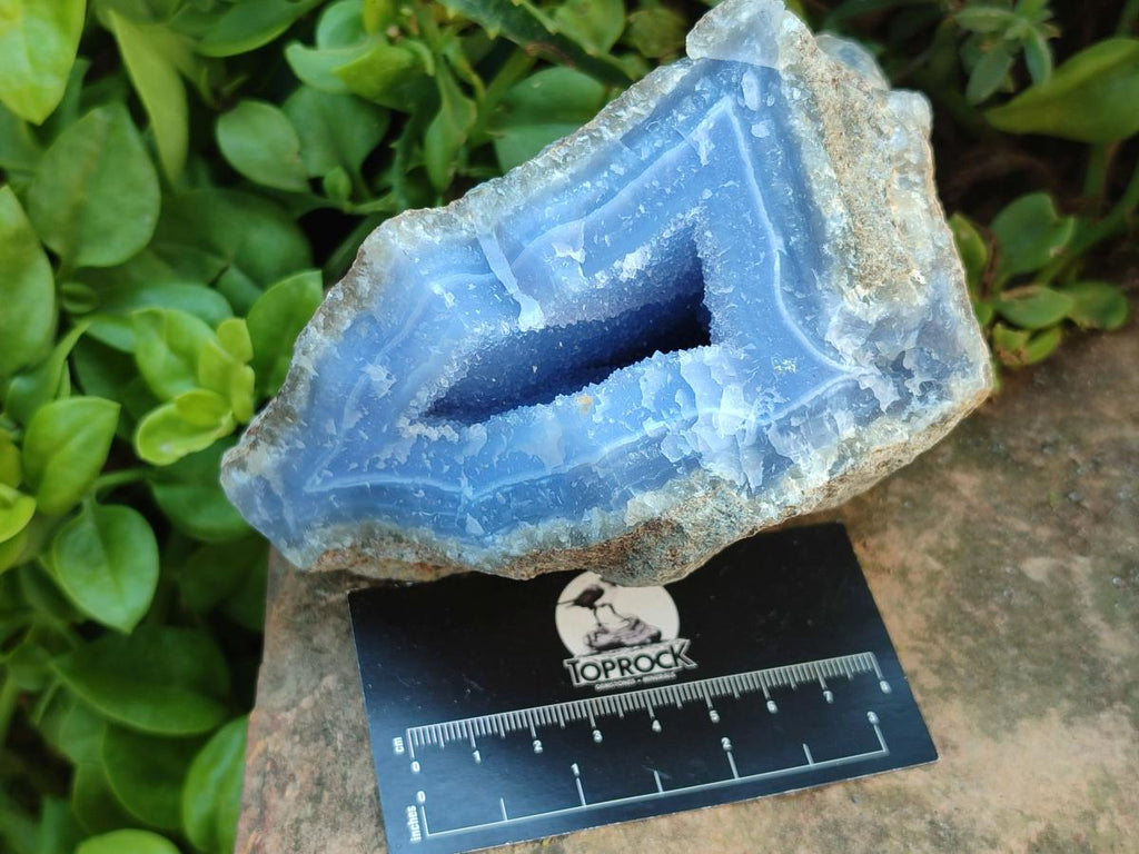 Natural Large Blue Lace Agate Geode Specimens x 3 From Nsanje, Malawi
