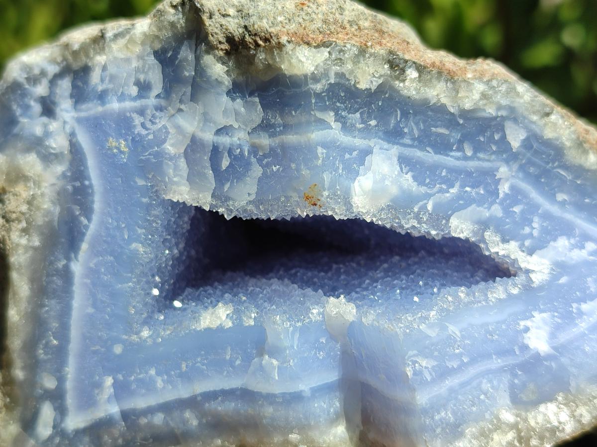 Natural Large Blue Lace Agate Geode Specimens x 3 From Nsanje, Malawi