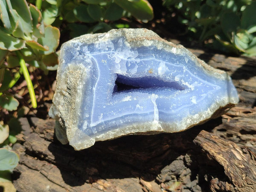 Natural Large Blue Lace Agate Geode Specimens x 3 From Nsanje, Malawi