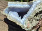 Natural Large Blue Lace Agate Geode Specimens x 3 From Nsanje, Malawi