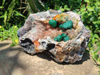 Natural Large Drusy Quartz Coated Ball Malachite on Dolomite x 1 From Mindingi Mine, Congo - Toprock Gemstones and Minerals 