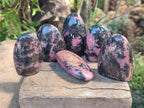 Polished Rhodonite Standing Free Forms x 6 From Ambindavato, Madagascar