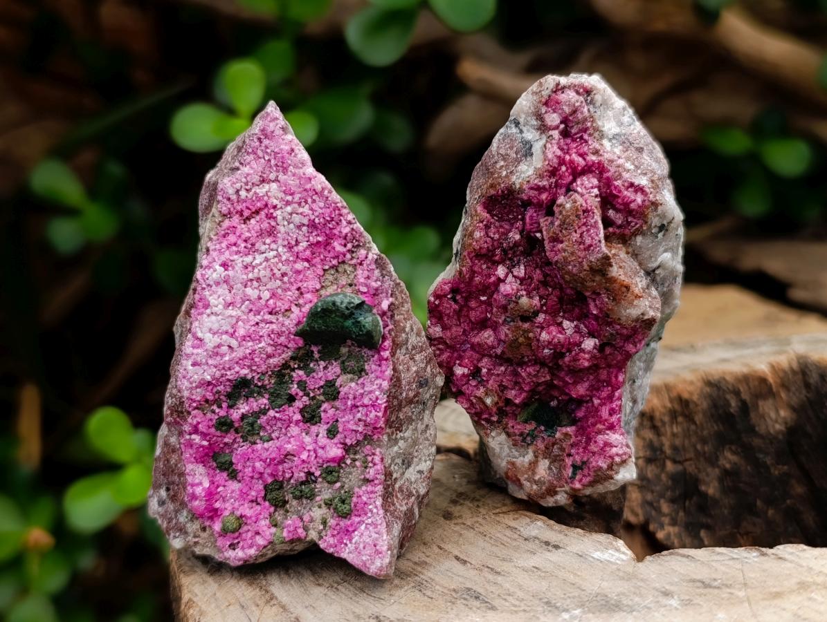 Natural Salrose Cobaltoan Dolomite with Malachite and Kolwezite Specimens x 12 From Kakanda, Congo - Toprock Gemstones and Minerals 