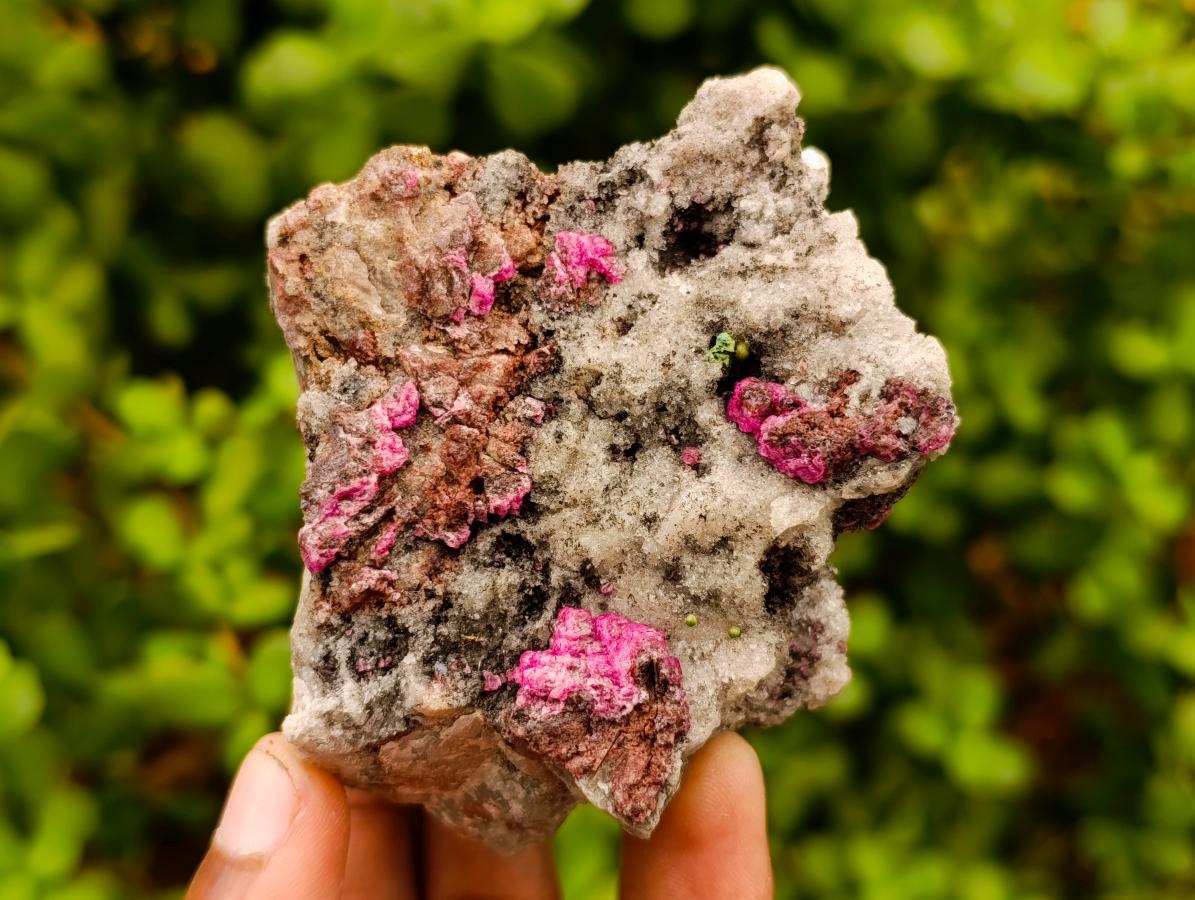 Natural Salrose Cobaltoan Dolomite with Malachite and Kolwezite Specimens x 12 From Kakanda, Congo - Toprock Gemstones and Minerals 