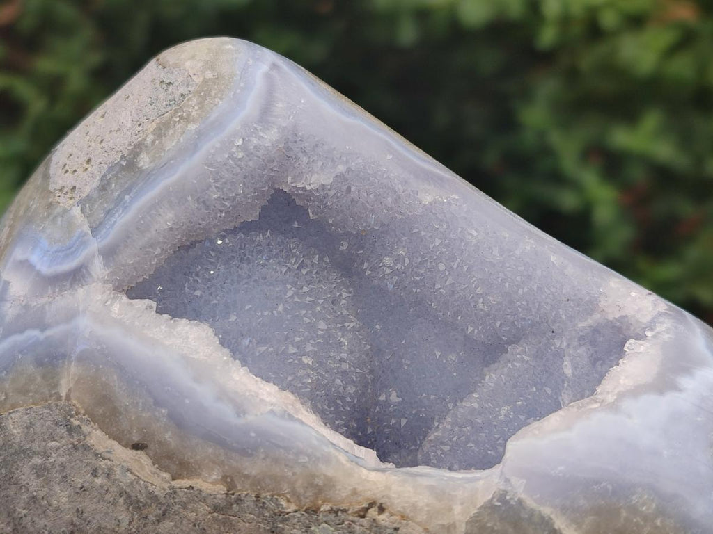 Polished Large Blue Lace Agate Standing Free Form x 1 From Nsanje, Malawi