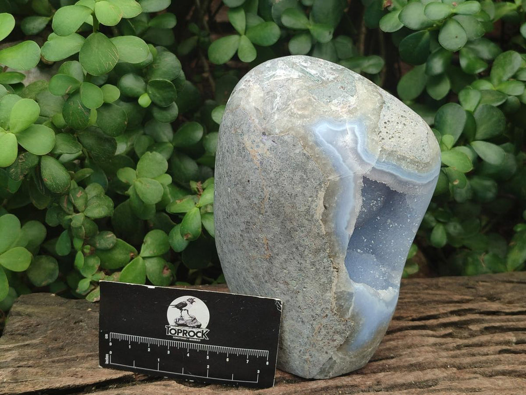 Polished Large Blue Lace Agate Standing Free Form x 1 From Nsanje, Malawi