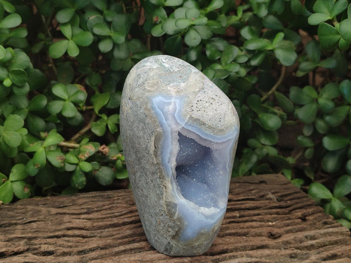Polished Large Blue Lace Agate Standing Free Form x 1 From Nsanje, Malawi