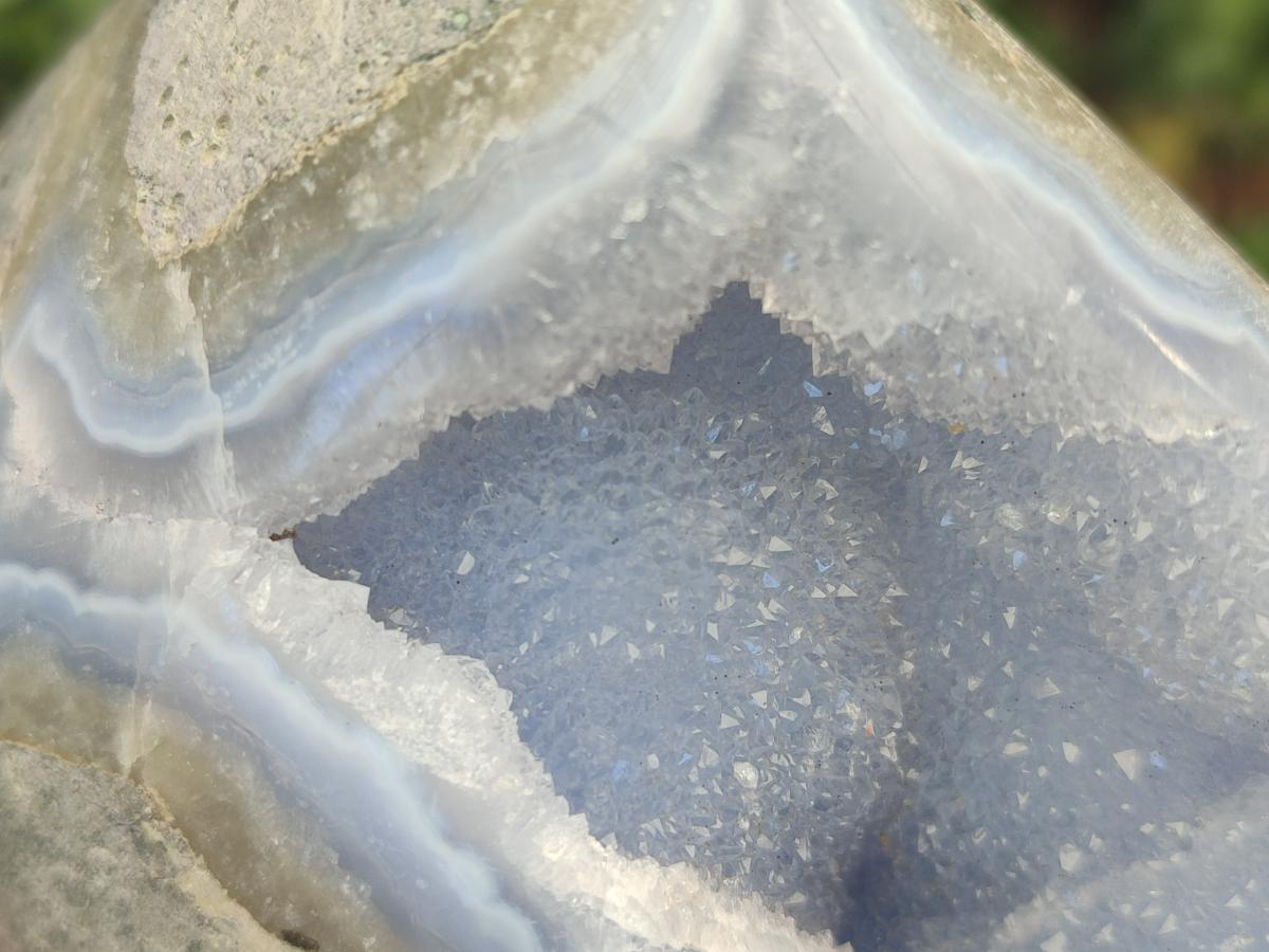 Polished Large Blue Lace Agate Standing Free Form x 1 From Nsanje, Malawi