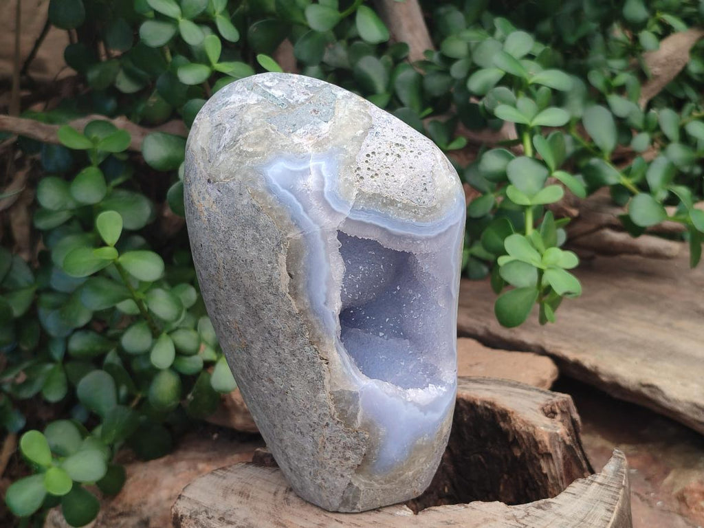 Polished Large Blue Lace Agate Standing Free Form x 1 From Nsanje, Malawi