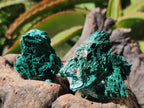 Natural Rare Malachite Pseudomorph Specimens x 12 From Kolwezi, Congo