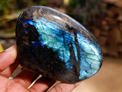 Polished Labradorite Standing Free Forms x 3 From Madagascar