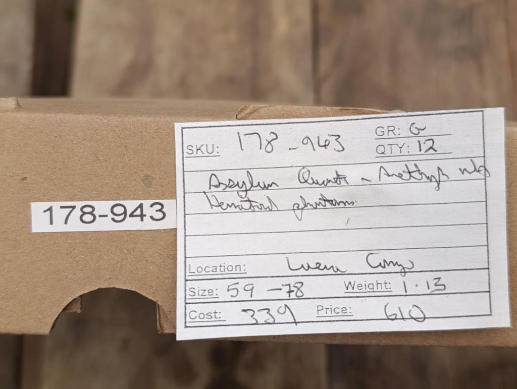 Natural Rare Amethyst Asylum Quartz Clusters x 12 From Luena, Congo