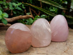 Polished Gemmy Rose Quartz Standing Free Forms x 5 From Madagascar