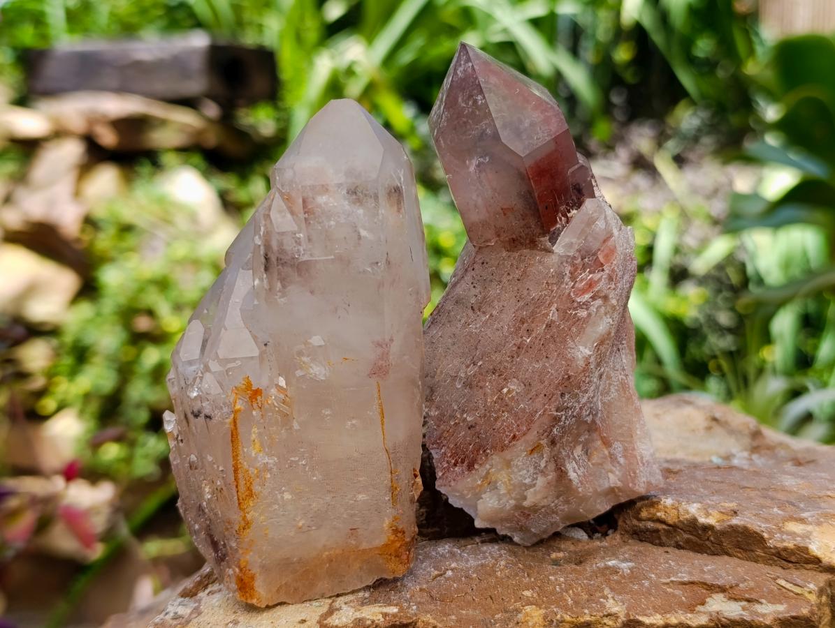 Natural Red Hematoid Quartz Crystals x 8 From Karoi, Zimbabwe