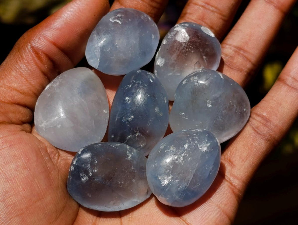 Polished Blue Celestite Free Form Crystals x 35 From Sakoany, Madagascar - Toprock Gemstones and Minerals 