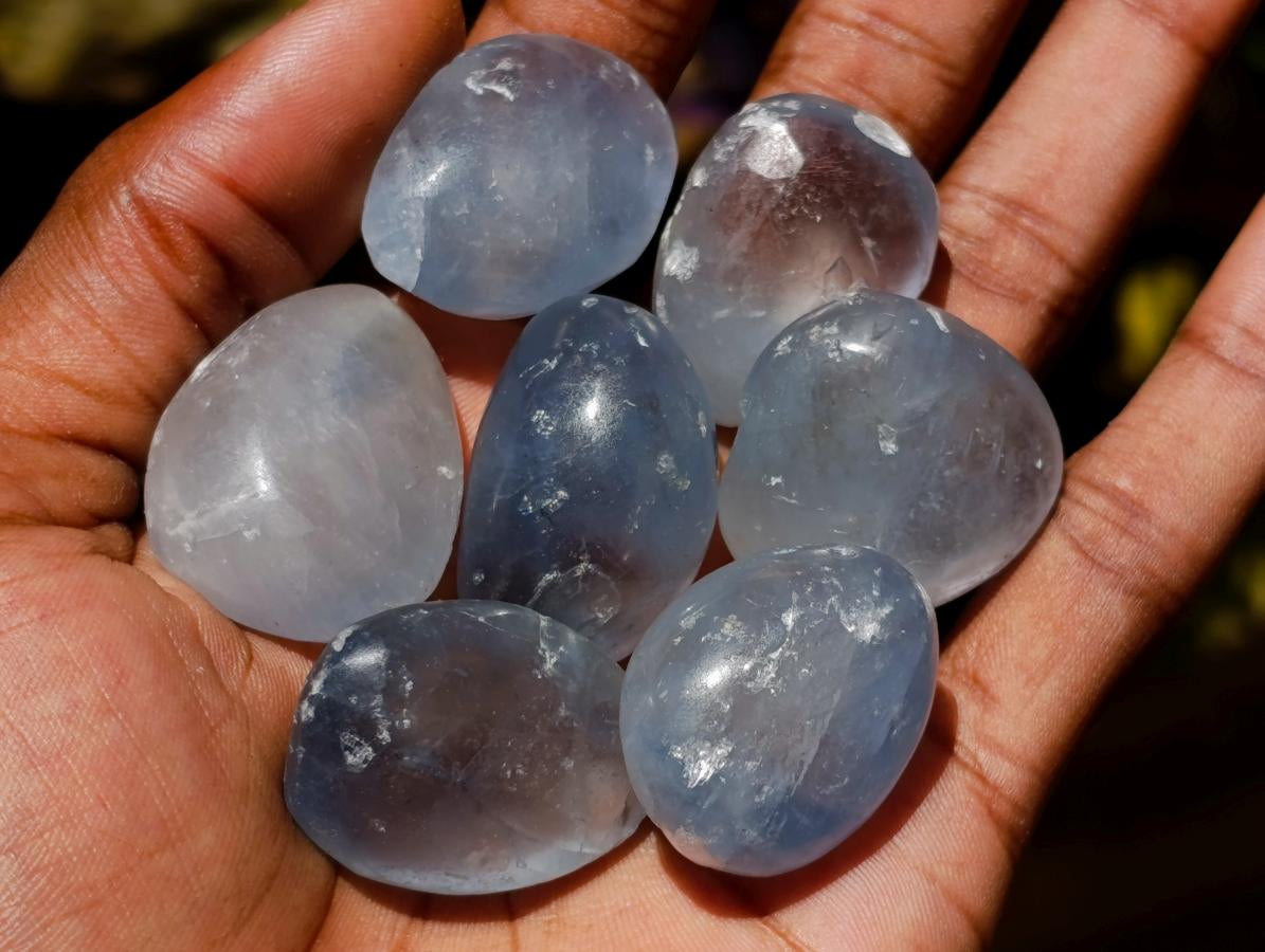 Polished Blue Celestite Free Form Crystals x 35 From Sakoany, Madagascar - Toprock Gemstones and Minerals 