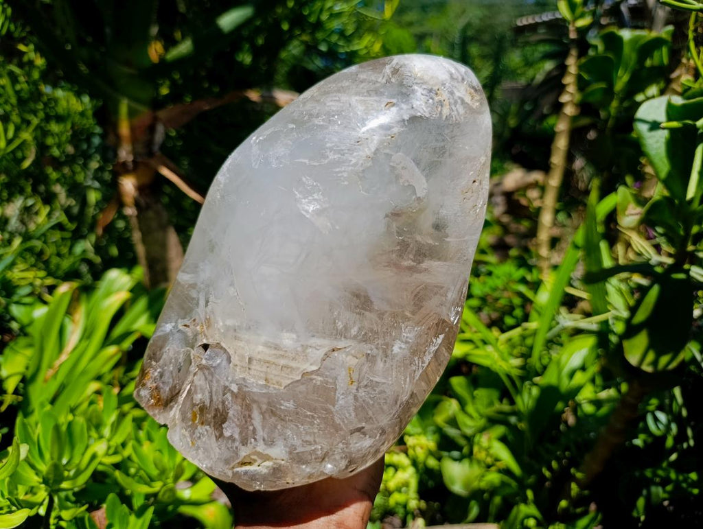 Polished Large Smokey Window Quartz Standing Free Form x 1 From Madagascar