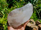 Polished Large Smokey Window Quartz Standing Free Form x 1 From Madagascar