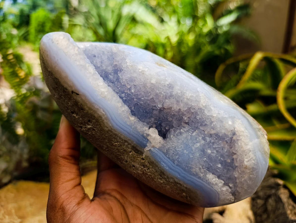 Polished Large Blue Lace Agate Standing Free Form x 1 From Nsanje, Malawi - Toprock Gemstones and Minerals 