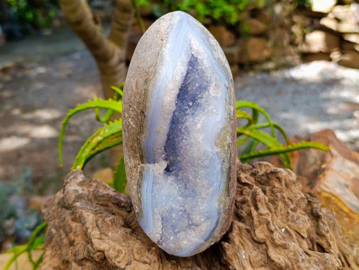 Polished Large Blue Lace Agate Standing Free Form x 1 From Nsanje, Malawi - Toprock Gemstones and Minerals 
