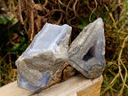 Natural Blue Lace Agate Geode Specimens x 6 From Nsanje, Malawi - Toprock Gemstones and Minerals 