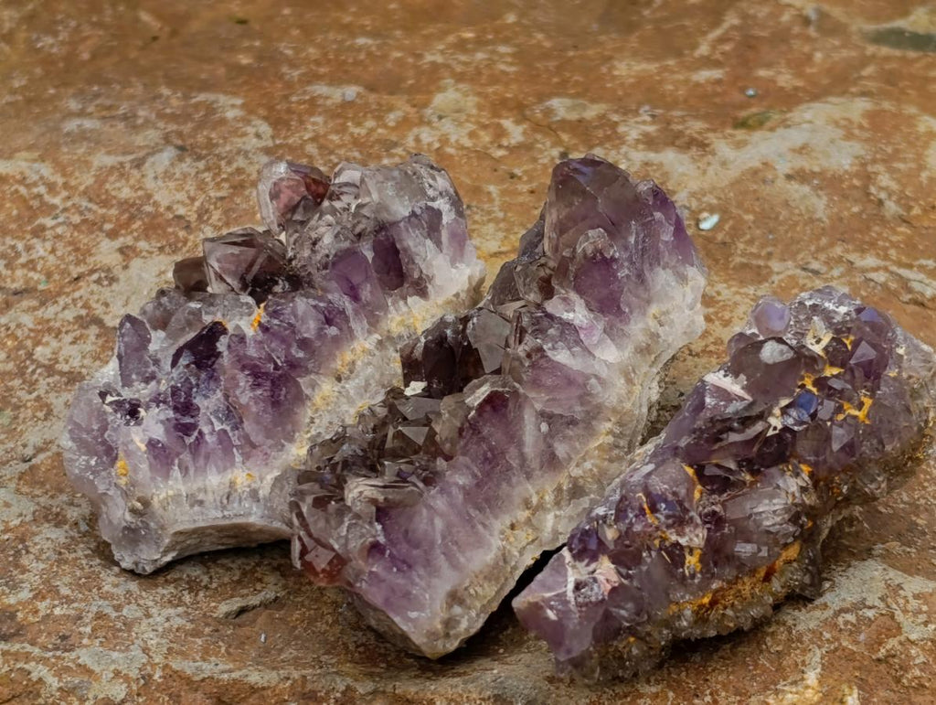 Natural Rare Amethyst Asylum Quartz Clusters x 35 From Luena, Congo