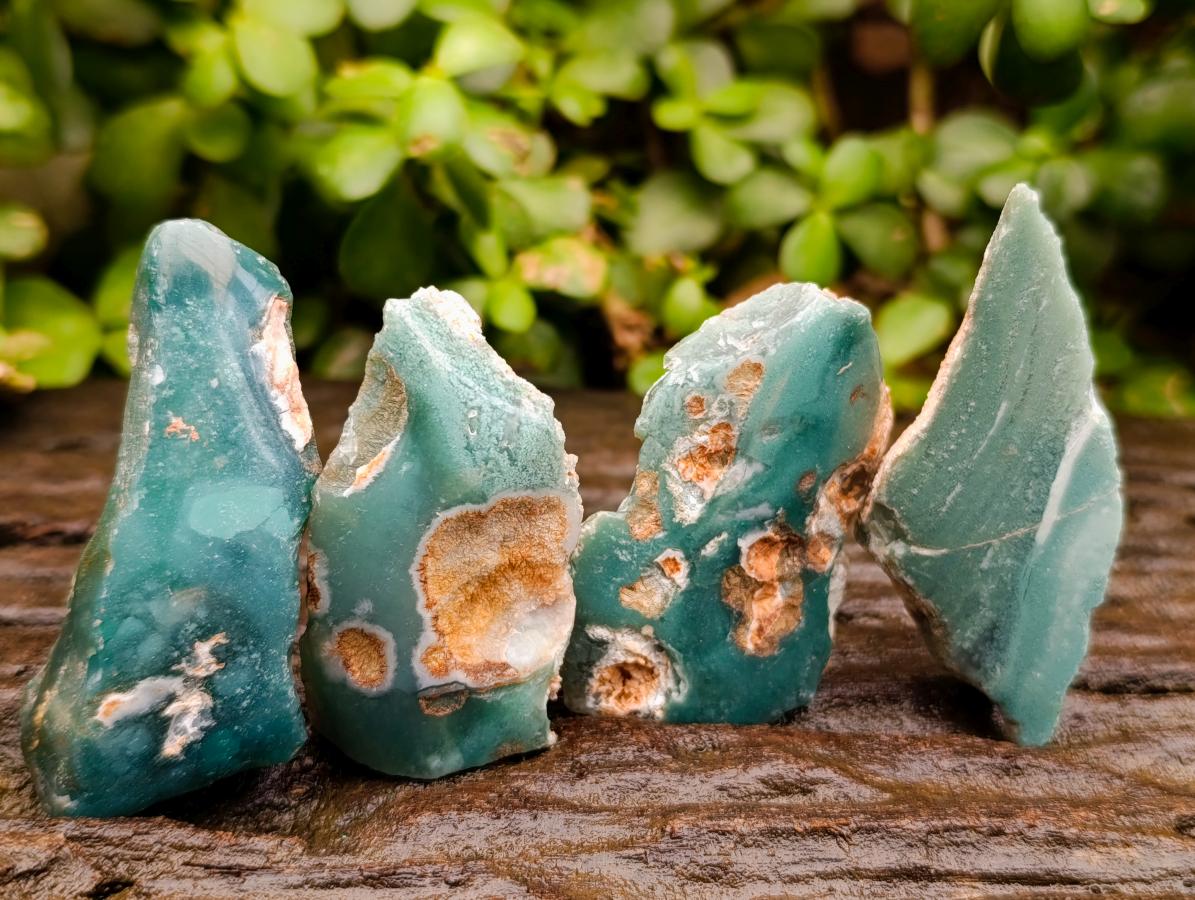 Polished On One Side Mtorolite Chrysoprase Plates x 35 From Mutorashanga, Zimbabwe