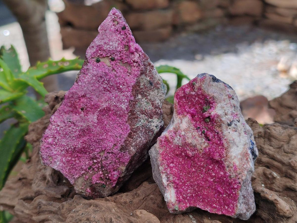 Natural Salrose Cobaltoan Dolomite Specimens with Silky Malachite Crystals x 6 From Kakanda, Congo - Toprock Gemstones and Minerals 