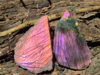 Polished One Side Labradorite Specimens x 24 From Madagascar