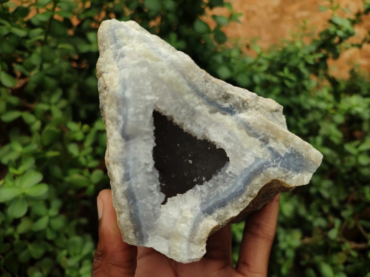 Natural Blue Lace Agate Geode Specimens x 3 From Nsanje, Malawi - Toprock Gemstones and Minerals 