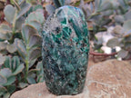 Polished Emerald Mica 'Mutokolite' Standing Free Forms x 3 From Mutoko, Zimbabwe