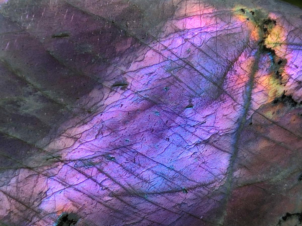 Polished Rare Purple Sunset Flash Labradorite Standing Free Forms x 3 From Madagascar - Toprock Gemstones and Minerals 