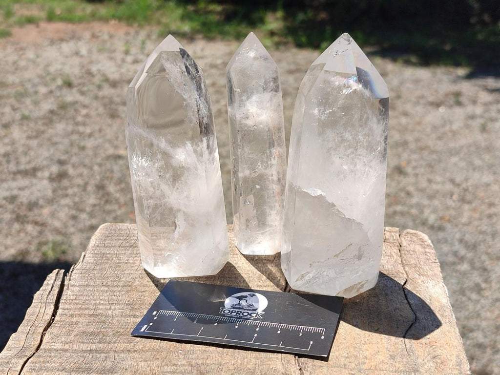 Polished Clear Quartz Display Crystals x 6 From Madagascar - Toprock Gemstones and Minerals 