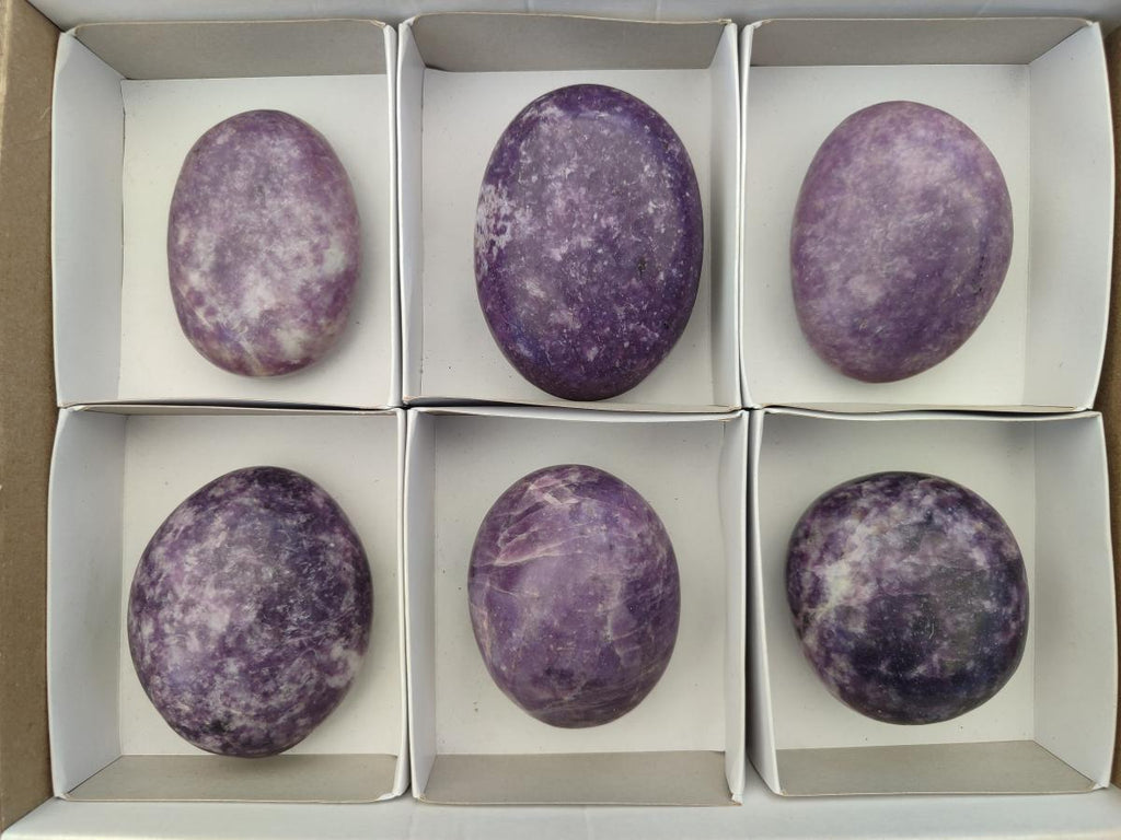 Polished Large Lepidolite Free Forms x 6 From Zimbabwe