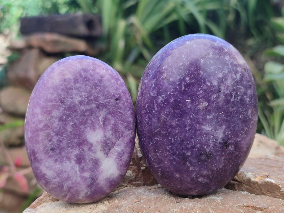 Polished Large Lepidolite Free Forms x 6 From Zimbabwe
