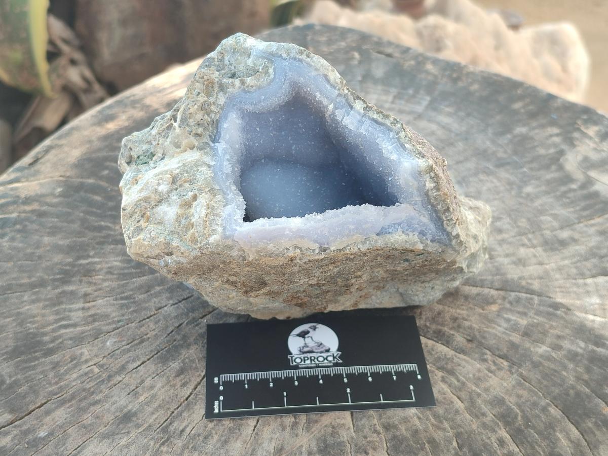 Natural Blue Lace Agate Geode Specimens x 2 From Nsanje, Malawi - Toprock Gemstones and Minerals 