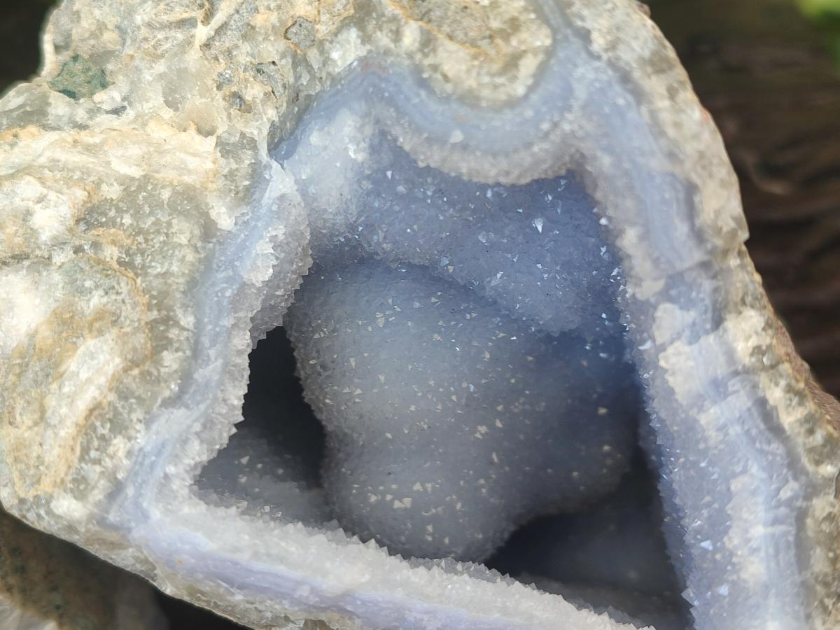 Natural Blue Lace Agate Geode Specimens x 2 From Nsanje, Malawi