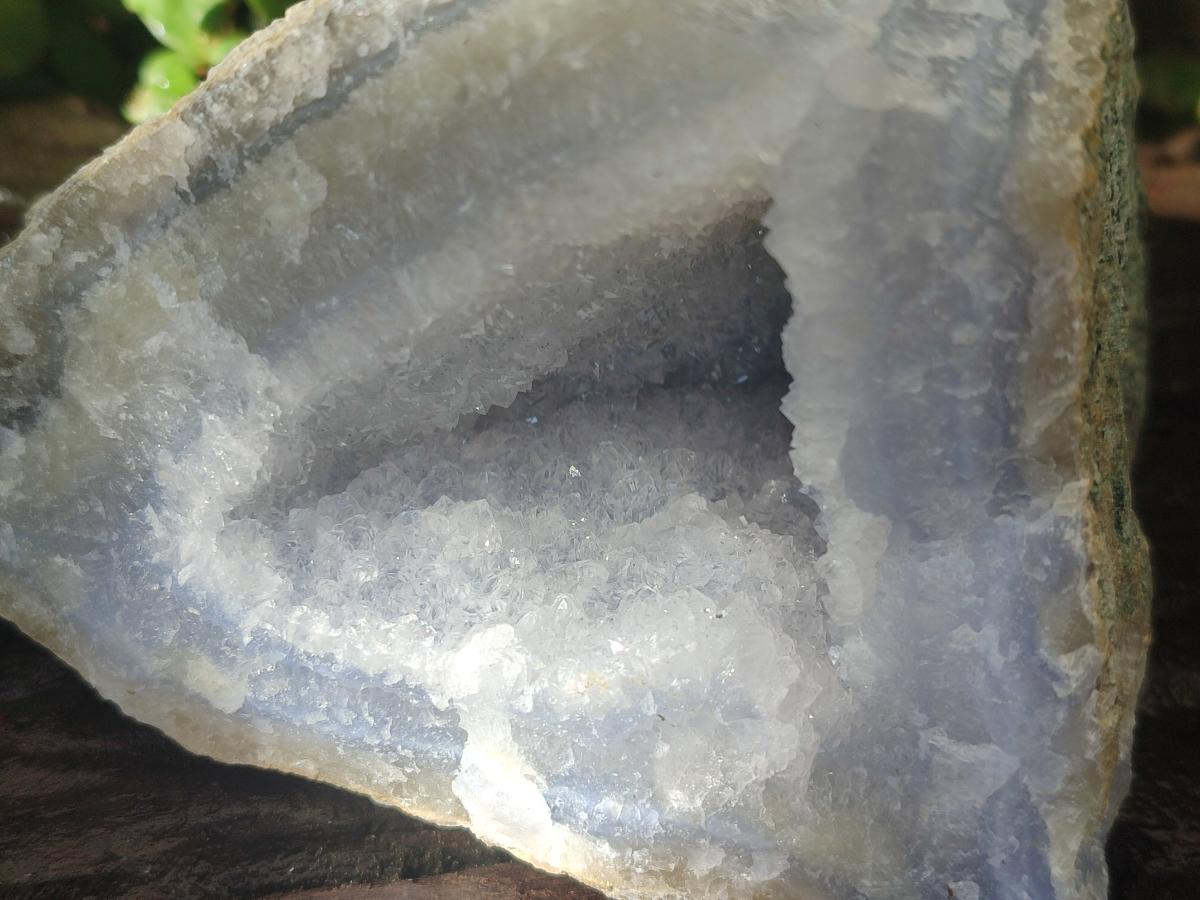 Natural Blue Lace Agate Geode Specimens x 2 From Nsanje, Malawi - Toprock Gemstones and Minerals 