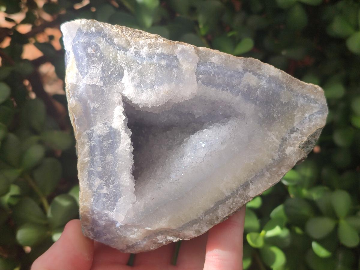 Natural Blue Lace Agate Geode Specimens x 2 From Nsanje, Malawi - Toprock Gemstones and Minerals 