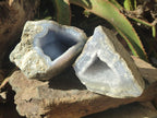 Natural Blue Lace Agate Geode Specimens x 2 From Nsanje, Malawi - Toprock Gemstones and Minerals 