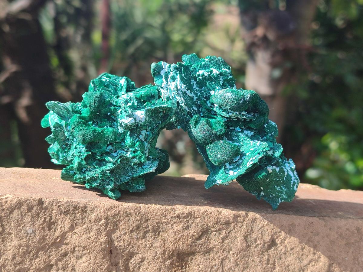 Natural Rare Malachite Pseudomorph Specimens x 6 From Kolwezi, Congo