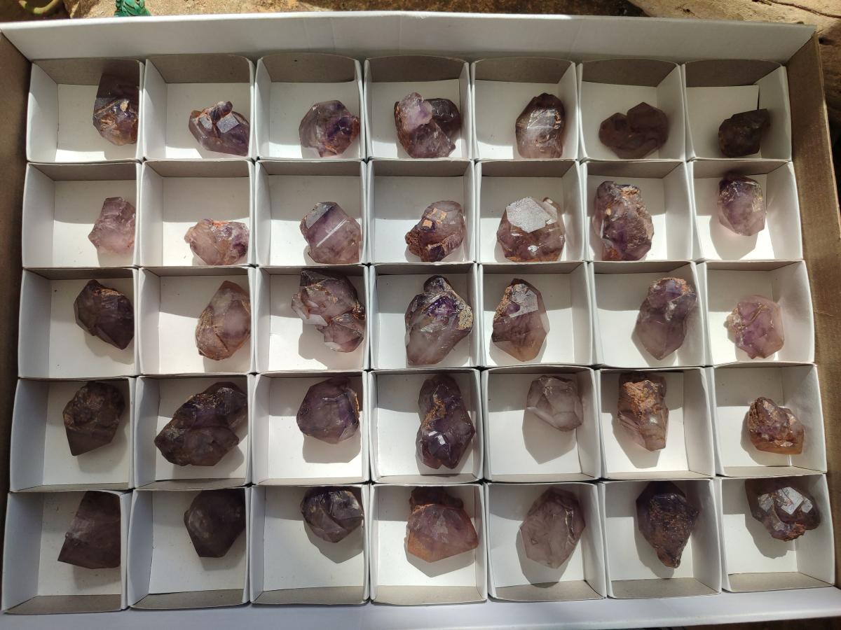 Natural Window Amethyst Crystals x 35 From Ambatondrazaka, Madagascar - Toprock Gemstones and Minerals 