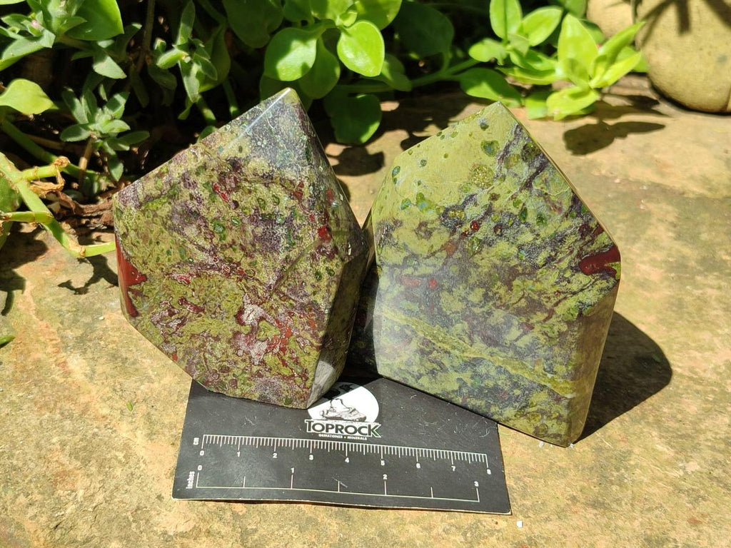 Polished Bastite Dragonsblood Stone Display Crystals x 4 From Tshipise, South Africa
