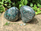 Polished Emerald Mica 'Mutokolite' Standing Free Forms x 2 From Mutoko, Zimbabwe - Toprock Gemstones and Minerals 