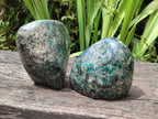 Polished Emerald Mica 'Mutokolite' Standing Free Forms x 2 From Mutoko, Zimbabwe - Toprock Gemstones and Minerals 