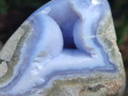 Polished Blue Lace Agate Standing Free Forms x 2 From Nsanje, Malawi - Toprock Gemstones and Minerals 